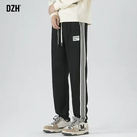男士黑色运动卫裤男秋季束脚高街2024新款宽松休闲裤篮球裤子男款商品大图
