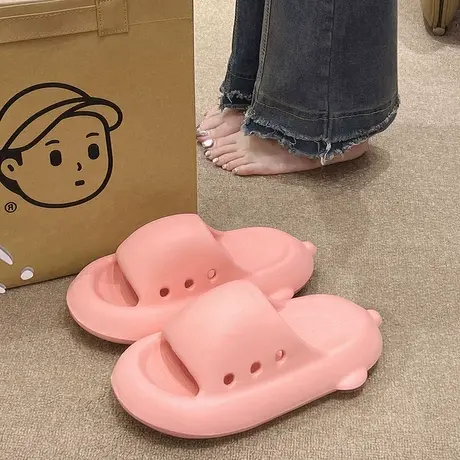 踩屎感拖鞋女款夏季外穿可爱小飞机室内家居 浴室防滑厚底凉拖鞋商品大图