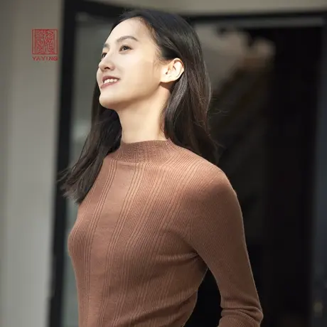 EP雅莹高端系列 无缝一体优雅纯羊绒内搭针织衫 商场同款9905A图片