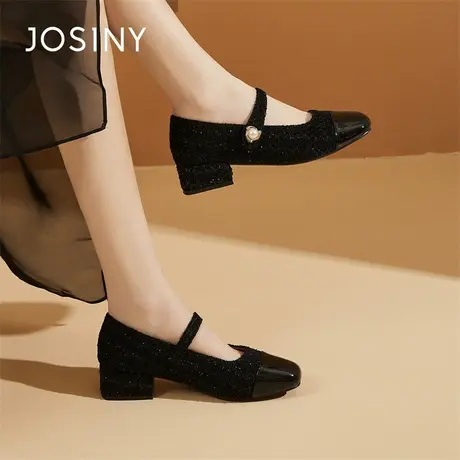 Josiny/卓诗尼玛丽珍鞋女2024春新款单鞋蝴蝶结小皮鞋婚鞋伴娘鞋商品大图