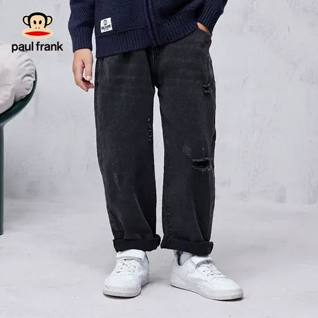 大嘴猴童装儿童牛仔裤男童长裤2023春秋新款中大童宽松破洞潮炸街图片