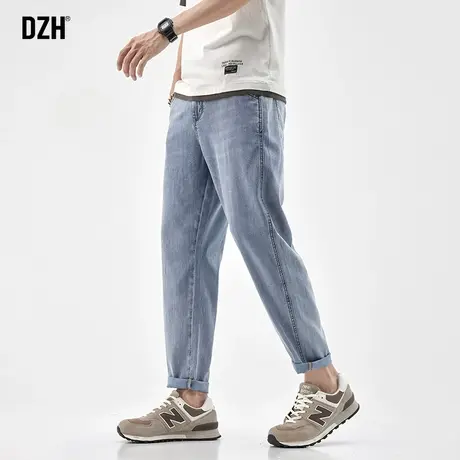 男士牛仔裤男修身小脚潮牌美式弹力休闲裤子2023新款锥形哈伦长裤商品大图