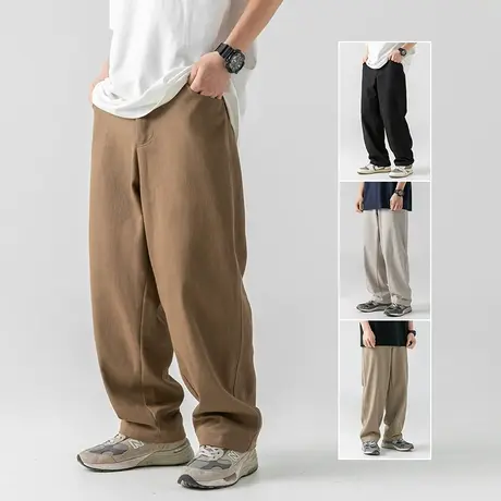 男士直筒工装裤子男款美式高街2023新款运动裤长裤休闲裤直筒垂感商品大图