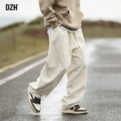 男士米白色工装裤子男款秋季2023年新款休闲裤直筒垂感vibe伐木裤图片