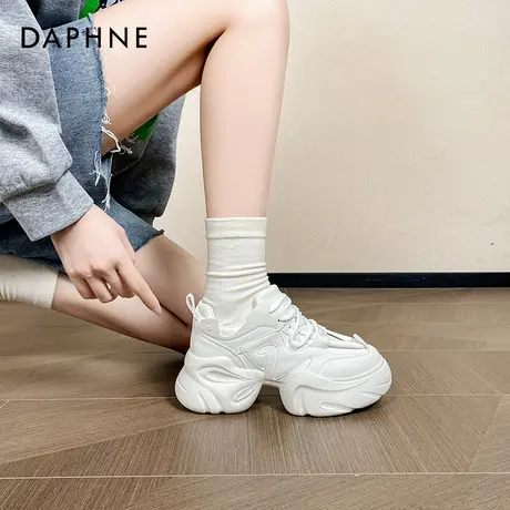 达芙妮增高厚底老爹鞋女2025新款冬季轻便运动鞋休闲百搭小白鞋女商品大图