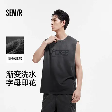 [商场同款]森马背心男纯棉印花坎肩2025夏季新款宽肩上衣渐变个性图片