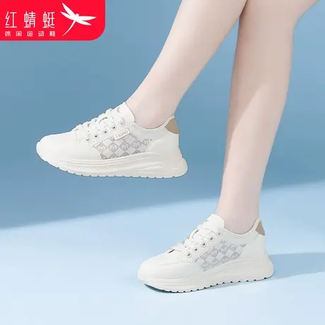 红蜻蜓女鞋夏季网面鞋子白色休闲运动鞋女款2025新款单鞋透气薄款商品大图