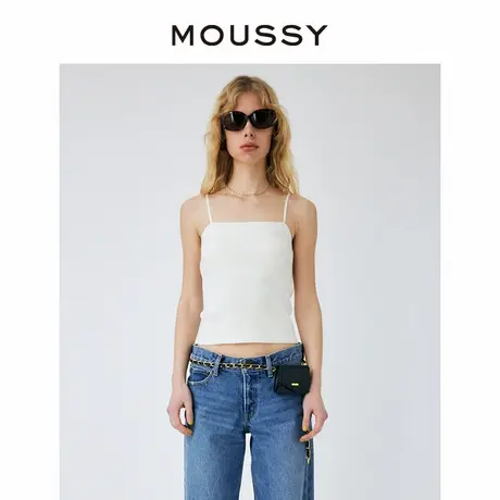 MOUSSY 夏季新品简约基础款带胸垫针织吊带衫女010HSA80-0370图片