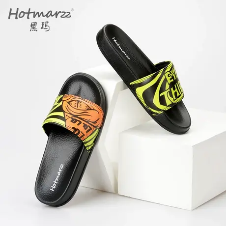 hotmarzz/黑玛拖鞋女夏季外穿厚底室内情侣款防滑运动一字拖男潮商品大图