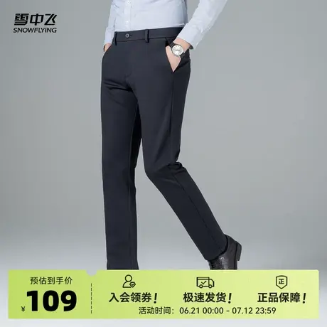 雪中飞2025夏新款男士直筒休闲裤宽松舒适商务高级时尚简约百搭商品大图