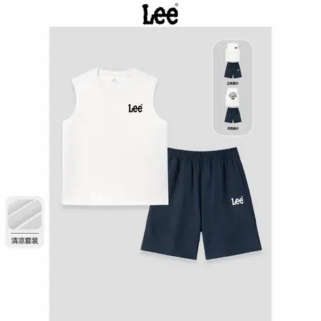 Lee童装男童套装2025新款帅气时髦儿童纯棉背心中大童夏季运动服图片