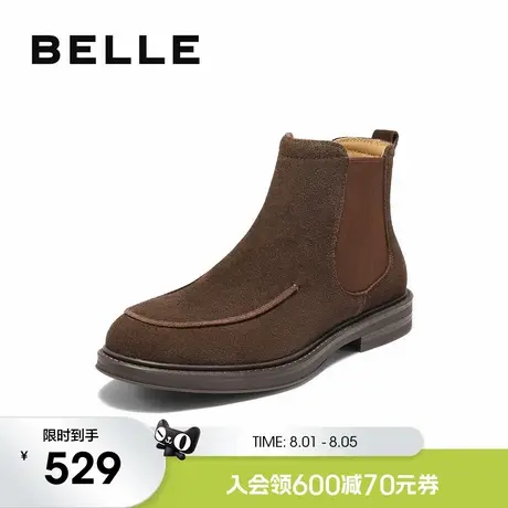百丽男士休闲马丁靴男25秋冬季新款户外短靴切尔西靴加绒A2174DD5商品大图
