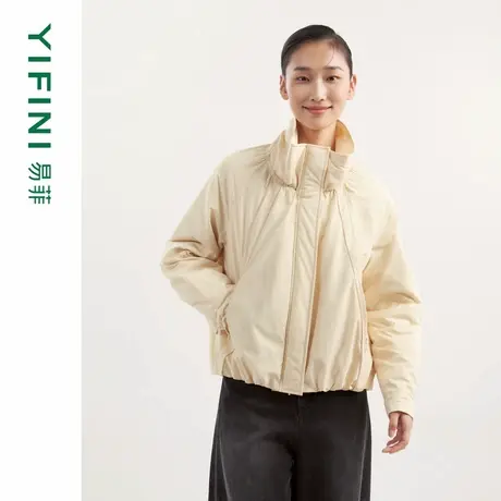 [专柜同款]Yifini/易菲气质休闲宽松短款棉服女保暖外套棉衣上衣商品大图