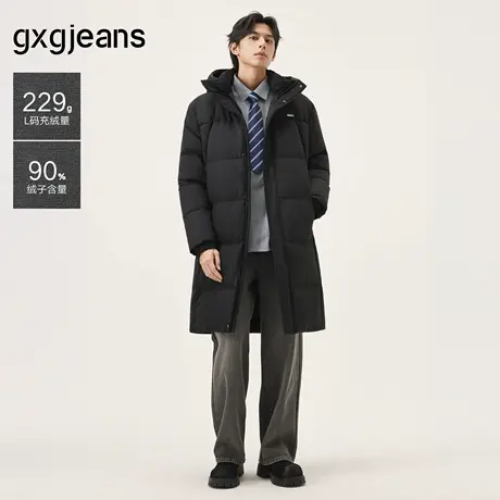 gxg.jeans男装秋冬款长款连帽羽绒服J24XD244132商品大图