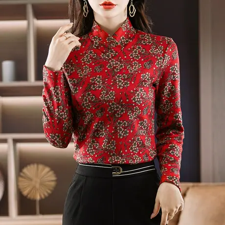 打底衫女秋冬高级感2023新款洋气长袖妈妈半高领保暖内搭气质上衣图片