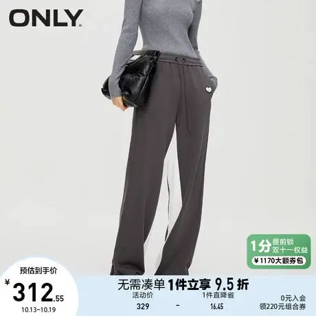 【买4免1】ONLY奥莱2023秋季新款休闲时尚百搭显瘦抽绳直筒休闲裤商品大图