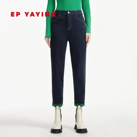 EP YAYING雅莹女装 黑科技活性染撞色锥形牛仔裤 商场同款J622A图片