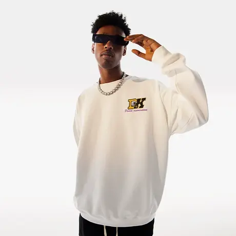 Nuthink美式简约字母圆领卫衣男潮牌潮流宽松大码男款春季上衣潮商品大图