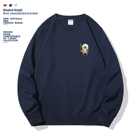 趣味简约印花圆领卫衣男宽松休闲秋季新款港风潮牌设计感小众上衣商品大图