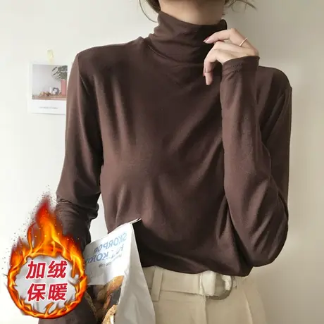 半高领打底衫女秋冬内搭黑色长袖春秋洋气2023年新款内搭长袖上衣图片