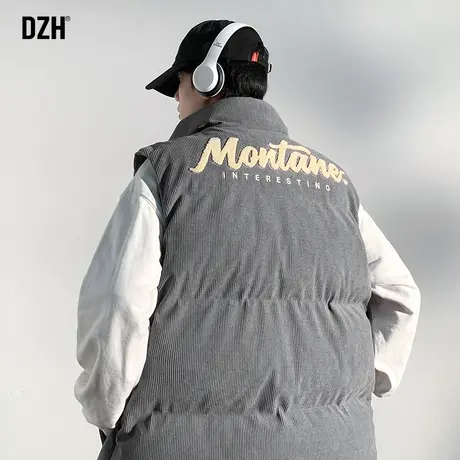 男士户外灯芯绒马甲男冬季外穿棉服夹棉外套保暖背心美式坎肩马夹商品大图