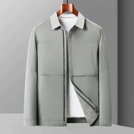 男士秋季翻领夹克男时尚休闲上衣春秋款外套宽松运动商务茄克衫商品大图
