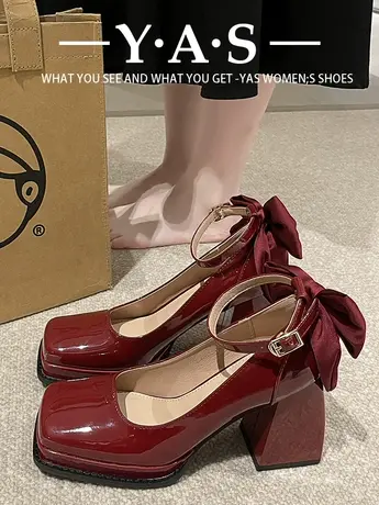 新款玛丽珍高跟鞋女公主风新娘主婚纱鞋神器防水台增高鞋子ins潮商品大图