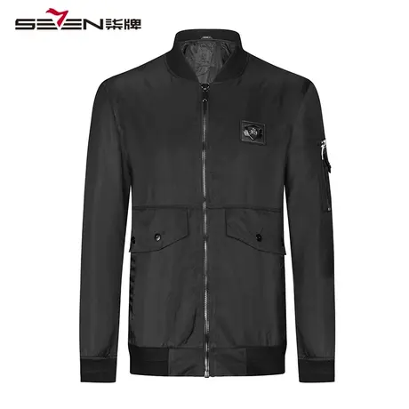 【清仓】柒牌男装时尚休闲棉服秋冬款棒球领立体外套男士青年图片