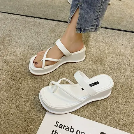 时尚爆款女士拖鞋女夏季外穿2023年季新款小个子夹趾人字厚底凉拖商品大图