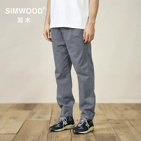 Simwood简木男装【LT02宽松锥形】简约230g棉低弹陶瓷磨毛休闲裤商品大图