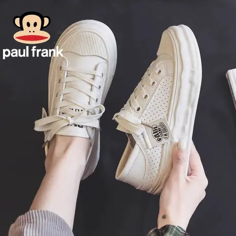 大嘴猴夏季透气小白鞋女款2023新款百搭单鞋一脚蹬脚踩休闲板鞋子商品大图