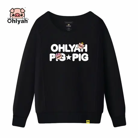 Ohlyah女装2023秋新款圆领卫衣宽松套头上衣纯棉长袖学生班服定制商品大图