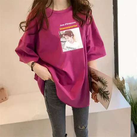 2023春夏季孕妇t恤短袖时尚韩版短款上衣宽松休闲夏装体恤套装棉商品大图