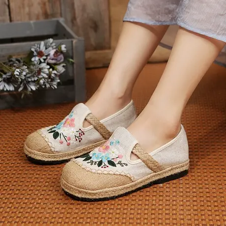 老北京布鞋女夏2023年妈妈新款古风单鞋女鞋透气民族风绣花汉服鞋图片