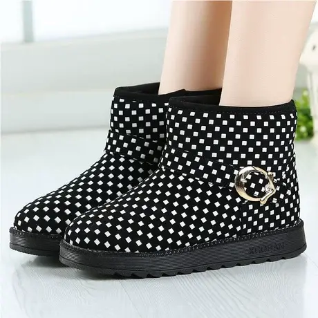 冬季雪地靴女短筒防水防滑棉鞋女高帮加绒加厚保暖户外防水棉靴子商品大图