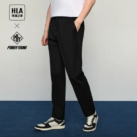 HLA/海澜之家POWER YOUNG系列卫裤2024春夏新款系带松紧腰裤子男图片