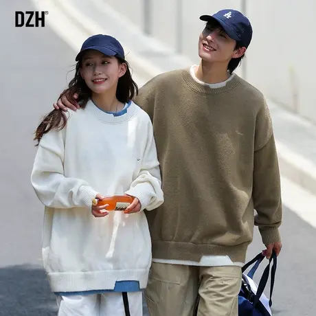 情侣毛衣秋冬假两件针织衫男秋季新款外套情侣装圆领上衣日系男装商品大图