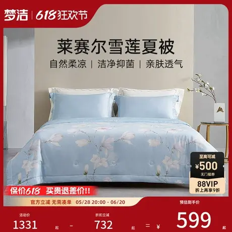 【商场同款】梦洁家纺莱赛尔纤维夏凉被空调被可水洗抗菌被子钰兰商品大图