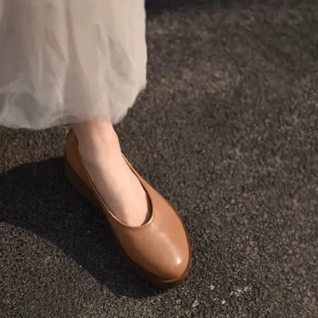 Artmu阿木原创增高厚底乐福鞋女2025新款一脚蹬女鞋浅口单鞋女图片