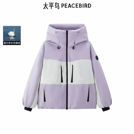 鹅绒拼色羽绒服图片