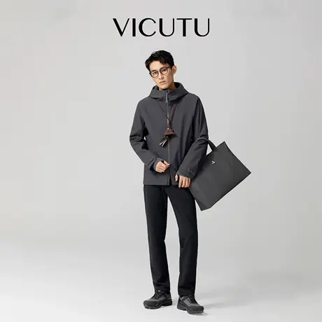 VICUTU威可多男士风衣商务差旅通勤连帽外套舒适日常休闲百搭风衣图片