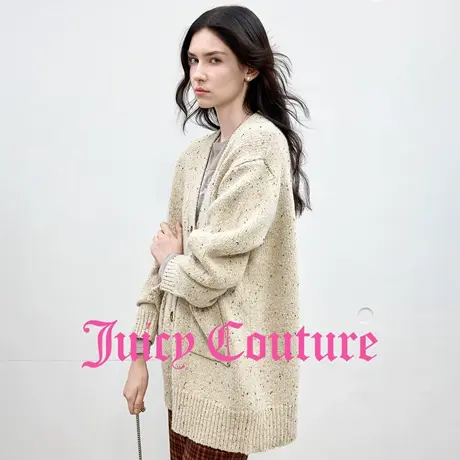 【含绵羊毛】Juicy Couture橘滋外套女25年秋季新款百搭针织开衫商品大图