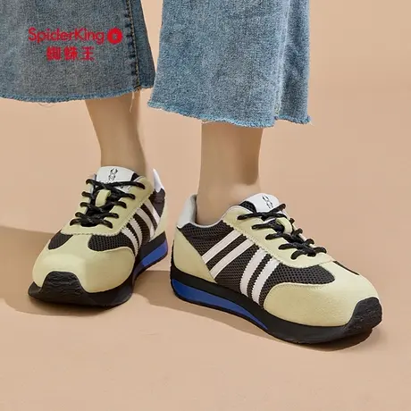 蜘蛛王德训鞋女2025新款春秋季厚底网面休闲运动鞋透气复古阿甘鞋商品大图