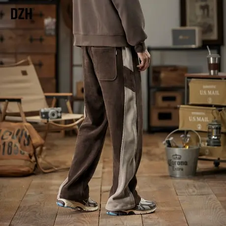 男士灯芯绒男裤秋款2023新款休闲裤子男款直筒裤垂感高级感阔腿裤商品大图