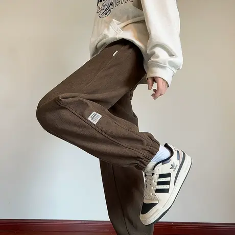 唐狮秋冬季休闲长裤男梭织简约设计束脚裤宽松显瘦美拉德男裤TUTA商品大图