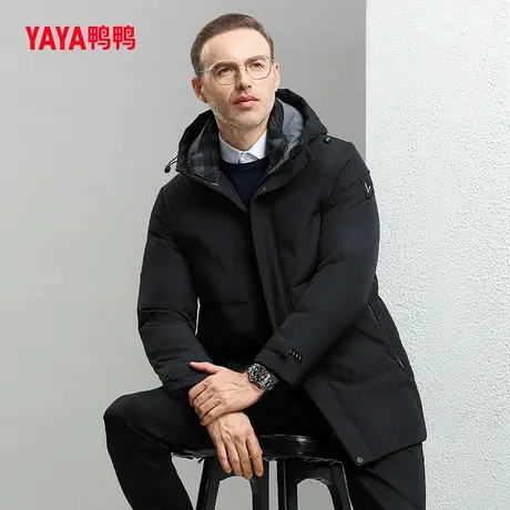 鸭鸭羽绒服男2023年秋季新款中长款连帽商务休闲保暖外套Y图片