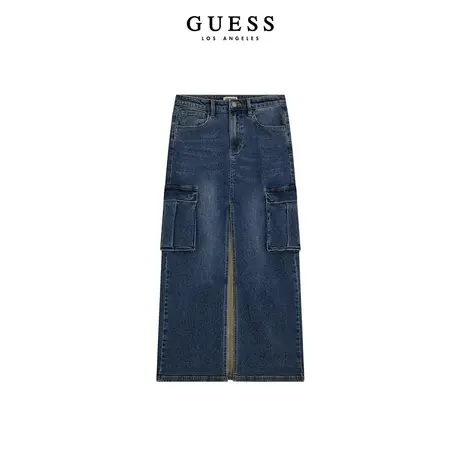 GUESSOriginals23年新款秋女士复古多口袋工装牛仔裙-W4RG48D4ON0图片