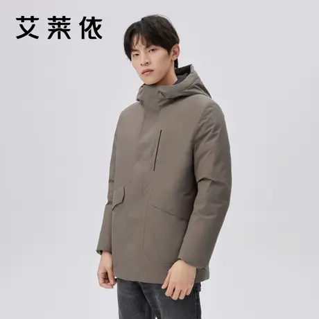 艾莱依哑光雾面羽绒服男2022年新款质感潮流户外短款连帽冬季外套商品大图