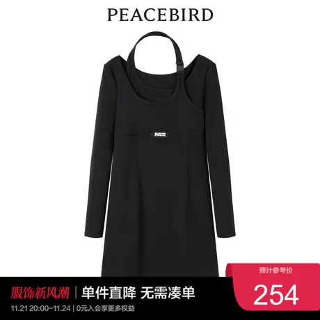 太平鸟气质流行春秋时尚潮流街潮修身连衣裙图片