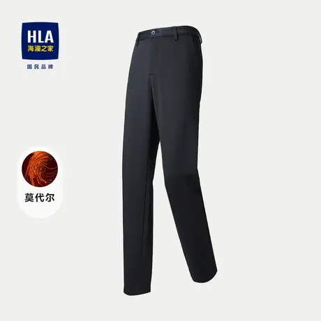 HLA/海澜之家弹力松紧腰休闲裤23秋季含莫代尔直筒商务裤子男图片